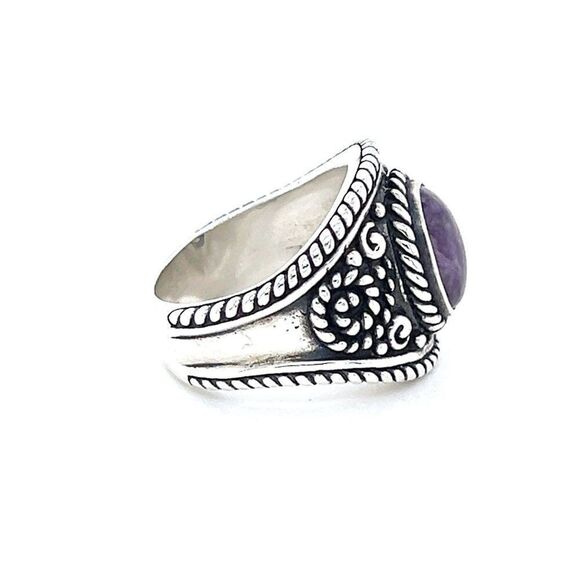 Sterling Silver 925 Purple Amethyst Ring - Picture 6 of 9